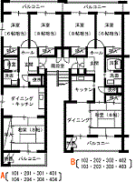 柳町13号棟Aタイプ間取図